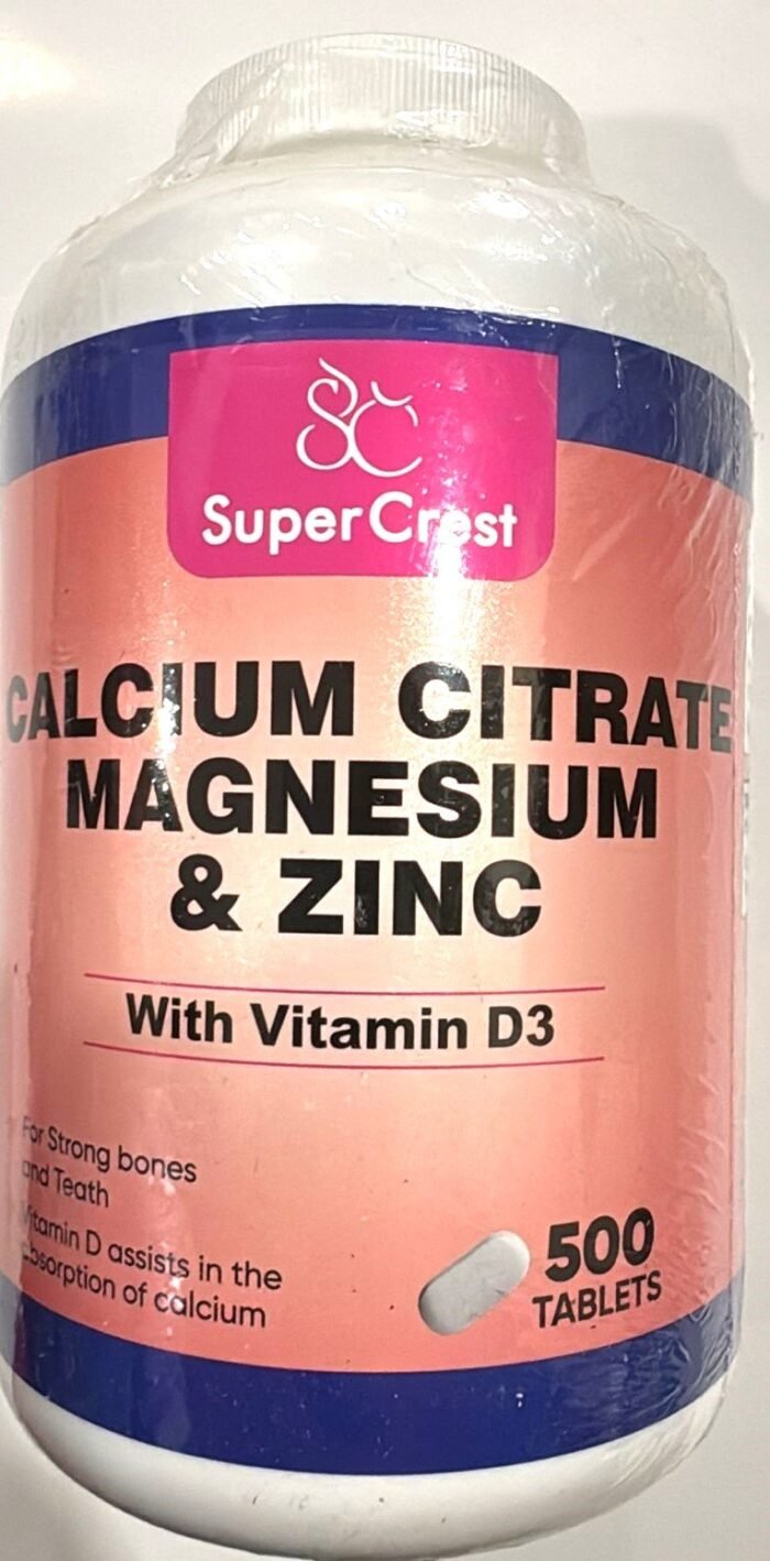 Supercrest USA:Calcium Citrate Magnesium & Zinc Tab 500's - Image 1