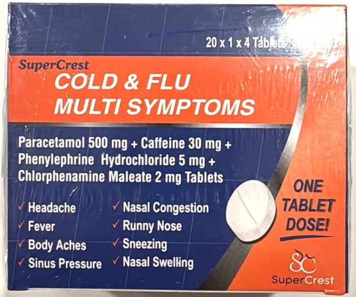 Supercrest USA:Supercrest Cold & Flu Multi Symptoms 4's x 20 - Image 1