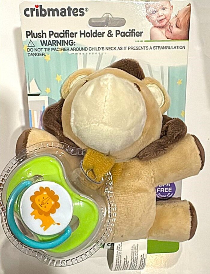 Cribmate- Baby:CM-Plush pacifier Holder & Pacifier CM8669 - Image 1